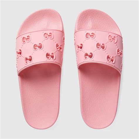 gucci slides pink rubber|Gucci slides women pink.